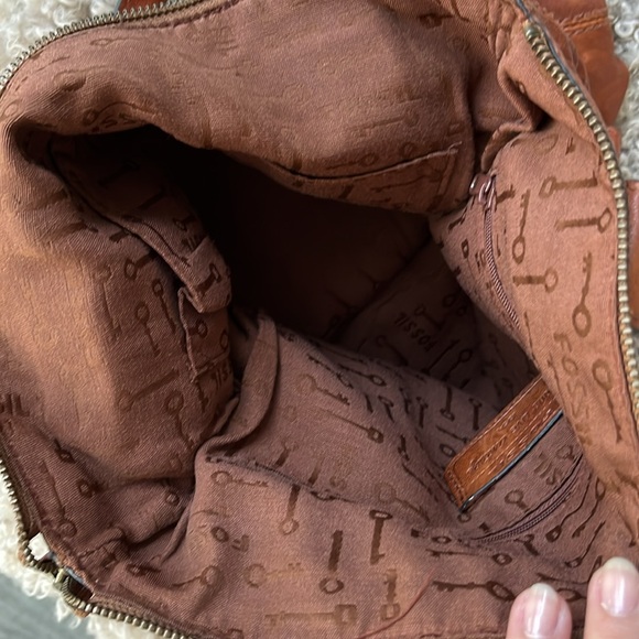 Fossil Convertible Crossbody Tote Handbag - Cognac - Picture 6 of 6